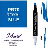 Masis 70 Selçuklu Mavisi Çift Uçlu Marker Grafik Çizim Kalemi