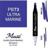 Masis 73 Ultramarin Mavi Çift Uçlu Marker Grafik Çizim Kalemi