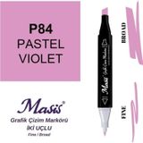Masis 84 Fuşya Menekşe Çift Uçlu Marker Grafik Çizim Kalemi