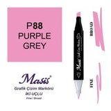 Masis 88 Morumsu Gri Çift Uçlu Marker Grafik Çizim Kalemi
