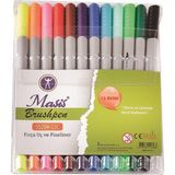 Masis Brushpen 12 Parça Çift Taraflı Kalem Seti Ofis İçin Yazım ve Çizimlerde İdeal