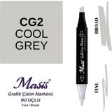 Masis CG2 SoğuK Gri Çift Uçlu Marker Grafik Çizim Kalemi