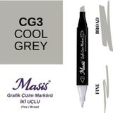 Masis CG3 Soğuk Gri Çift Uçlu Marker Grafik Çizim Kalemi