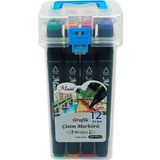 Masis Grafik Çizim Markör Kalemi Twin Çift Uçlu 0,2 Mm - 0,5 Mm 12 Renk Pp ÇM-PP12