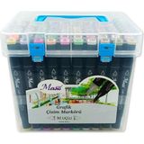masis grafik çizim markör kalemi twin çift uçlu 0,2 mm - 0,5 mm 120 renk pp çm-pp120 - Yok