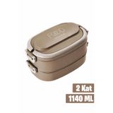 Masis Home 1140 ML 2 Kat Paslanmaz Çelik Çorba Kaseli Bento Lunch Box Yeni Nesil Sefer Tası