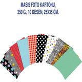 Masis KarmaOfis 25x35 cm Desenli Fon Kartonu 10'lu Karışık renk