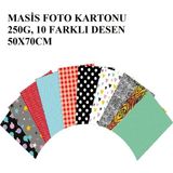 Masis KarmaOfis 50x70 cm Desenli Fon Kartonu 10'lu Karışık renk