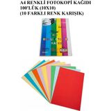 Masis Karmaofis Renkli Fotokopi Kağıdı 100'LÜ (10 Renk Karışık) - 10 Adet