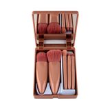 Masis Kozmetik Masis -Taşınabilir Aynalı 5'li Makyaj Fırça Seti Profesyonel Allık Dudak Kaş Kapatıcı / Makeup Brush