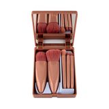 Masis -Taşınabilir Aynalı 5'li Makyaj Fırça Seti Profesyonel Allık Dudak Kaş Kapatıcı / Makeup Brush