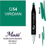Masis Twin Çift Uçlu Marker Kalemi 54 Viridian