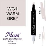 Masis WG1 Sıcak Gri Çift Uçlu Marker Grafik Çizim Kalemi