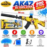 Masita Gel Blaster AK47 Su Topu (Su Maymuncuğu) Atan Oyuncak Silah Şarjlı Tam Otomatik. 56 cm Karma Renk ve Model Gönderilir
