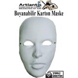 Maske Boyama 1 Adet Boyanabilir Karton Maske Lastikli Insan Yüzü Suratı Yerli Üretim Okul Sınıf Etkinlikleri Hobi - Beyaz - Standart