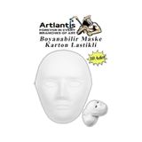 Maske Boyama 19x24 Cm 10 Adet Boyanabilir Maske Karton Lastikli İnsan Yüzü Suratı Okul Sınıf Etkinlikleri Hobi