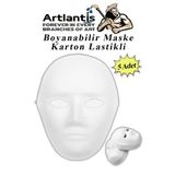 Maske Boyama 19x24 Cm 5 Adet Boyanabilir Maske Karton Lastikli İnsan Yüzü Suratı Okul Sınıf Etkinlikleri Hobi