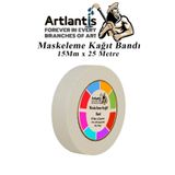 Maskeleme Bandı Kağıt Bant 15 Mm 25 Metre 1 Adet Boya Bantı Maskeleme Kağıt Bant Duvar Yağlı Boya Badana