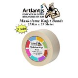 Maskeleme Bandı Kağıt Bant 25 Mm 25 Metre 3 Adet Boya Bantı Maskeleme Kağıt Bant Duvar Yağlı Boya Badana