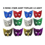 Maskeli Balo Partisi Görünümlü Retro Parti Gözlüğü 6 Renk 12 Adet