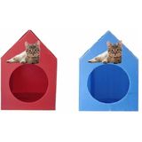 Maskot 35x45x51 cm 2'li Çok Renkli Plastik Su Geçirmez Kedi Evi