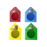 Maskot 35x45x51 cm 4'lü Çok Renkli Plastik Su Geçirmez Kedi Evi