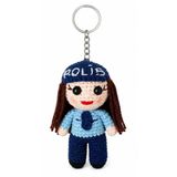 Maskot Bayan Polis Bebek Amigurumi Organik Anahtarlık Oyuncak