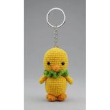 Maskot Koyu Sarı Civciv Amigurumi Organik Anahtarlık Oyuncak