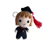 Maskot Mezuniyet Bebeği Amigurumi Organik Anahtarlık Oyuncak