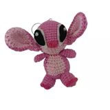 Maskot Pembe Uzay Canavarı Amigurumi Organik Anahtarlık Oyuncak