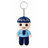 Maskot Polis Bebek Amigurumi Organik Anahtarlık Oyuncak