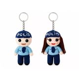 Maskot Polis Bebekler Takımı Amigurumi Organik Anahtarlık Oyuncak