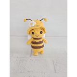 Maskot Süslü Arı Amigurumi Organik Anahtarlık Oyuncak