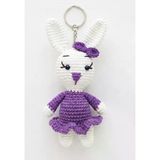 Maskot Uzun Kulak Tavşan Amigurumi Organik Anahtarlık Oyuncak