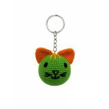 Maskot Yeşil Kafa Miniş Pisi Amigurumi Organik Anahtarlık Oyuncak
