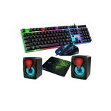 MASLİNG Profesyonel Işıklı klavye - mouse- mousepad Led Işıklı Rgb Laptop Pc Uyumlu 1+1 Hoparlör MAS-38