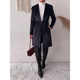 Mass Fashion Kadın Jakarlı Kadife Kaban - XL
