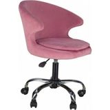 Massa Design Koket Çalışma Sandalyesi Modern Tasarım Sünger Oturum 60 cm Metal Ayak - Pembe