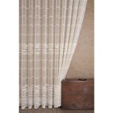 Massarelli Ekru 1-3 Sık Pile Çizgili Tül Perde