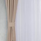 Massarelli Keten Bej Rengi 1-2.5 Orta Sık Pile 90x260 cm Fon Perde