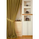 Massarelli Keten Kivi Yeşili 1-2.5 Orta Sık Pile 150x260 cm Fon Perde