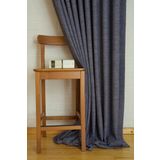 Massarelli Keten Lacivert 1-2.5 Orta Sık Pile 100x260 cm Fon Perde