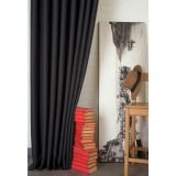 Massarelli Keten Pilesiz Fon Perde, Antrasit, 90X260