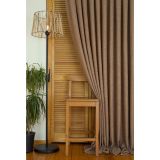 Massarelli Keten Sütlü Kahve 1-2.5 Orta Sık Pile 60x260 cm Fon Perde