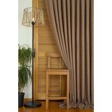 Massarelli Keten Sütlü Kahve 1-2.5 Orta Sık Pile 90x260 cm Fon Perde