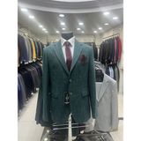 Massaro Kışlık Regular Kesim Yün Erkek Ceketi - 50 - Yeşil Kelebek