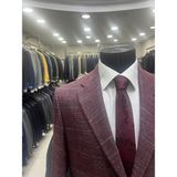 Massaro Kışlık Regular Kesim Yün Erkek Ceketi - 54 - Bordo - Altın