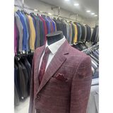Massaro Kışlık Regular Kesim Yün Erkek Ceketi - 56 - Bordo - Altın