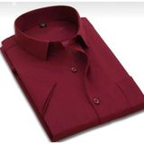 Massaro Pamuk Dakron Erkek Kisakol Gomlek - 2XL - Bordo