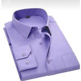 Massaro Pamuk Dakron Erkek Kisakol Gömlek - Lila - 2XL